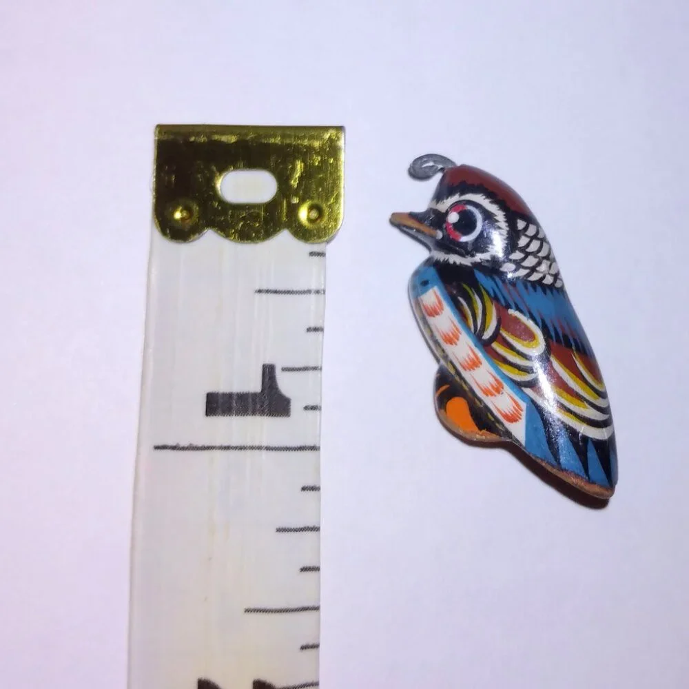 Vintage Takahashi‑Style Hand‑Carved Wood Quail Brooch | Miniature Woodland Bird